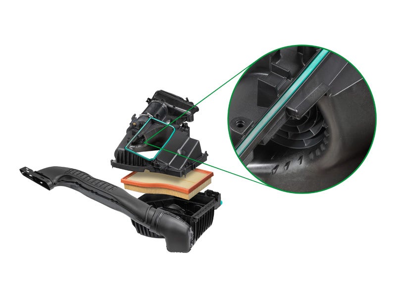 Vortex-Generatoren sorgen für eine optimale Anströmung des Luftmassenmessers Vortex-Generatoren sorgen für eine optimale Anströmung des Luftmassenmessers