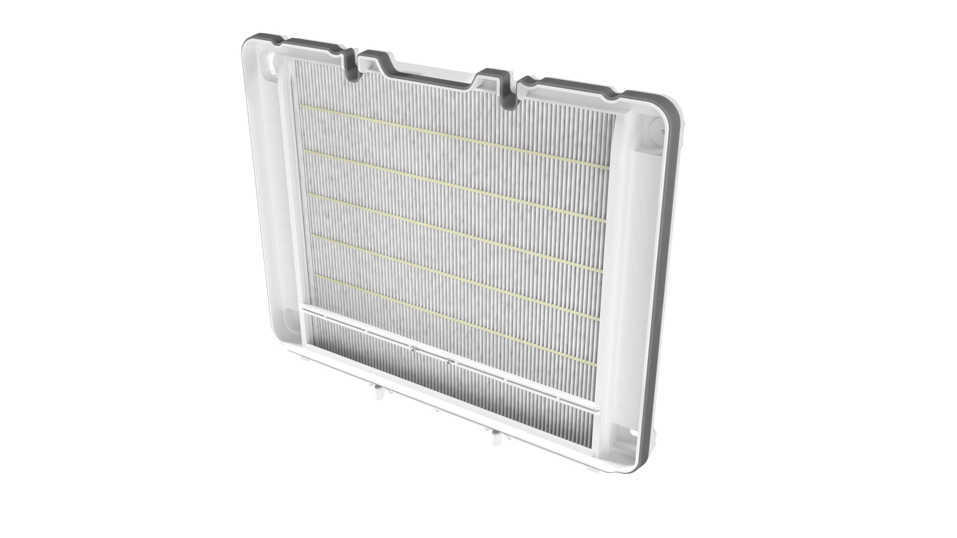 Integrated fine dust particle filter